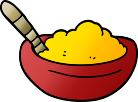 cartoon doodle bowl of polenta png