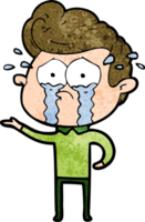 hombre llorando de dibujos animados png