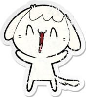 distressed sticker of a cute cartoon dog png