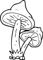 tiré noir et blanc dessin animé champignon png