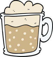 cartoon doodle foamy latte png