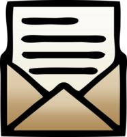 gradiente sombreado desenho animado do uma carta e envelope png