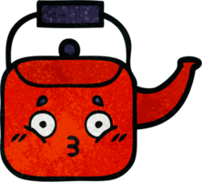 retro grunge texture cartoon of a kettle png