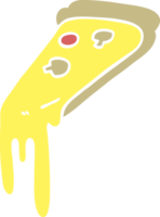 flat color illustration cartoon pizza slice png