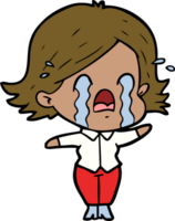 cartoon woman crying png