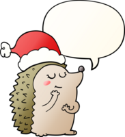 Karikatur Igel tragen Weihnachten Hut mit Rede Blase im glatt Gradient Stil png