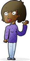 cartoon waving woman png