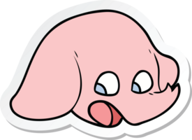 adesivo de um rosto de elefante de desenho animado chocado png