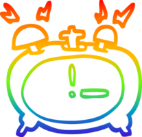 arco iris degradado línea dibujo de un dibujos animados El sonar alarma reloj png
