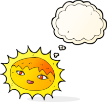 cartoon pretty sun with thought bubble png