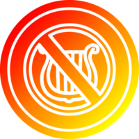 Nein Musik- kreisförmig Symbol mit warm Gradient Fertig png