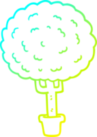 frío degradado línea dibujo de un dibujos animados árbol png