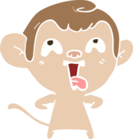 macaco de desenho animado de estilo de cor plana louco png