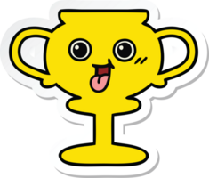 pegatina de un lindo trofeo de dibujos animados png