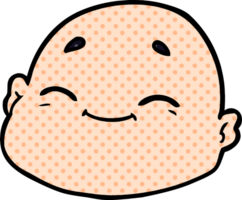 cartoon happy bald man png