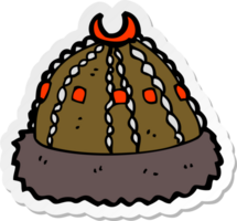 pegatina de un sombrero medieval de dibujos animados png