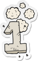sticker of a cartoon stone number one png