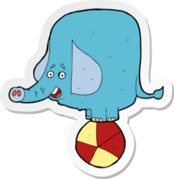 sticker of a cartoon circus elephant png
