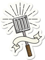 sticker of a tattoo style kitchen spatula png