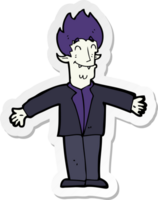 sticker of a cartoon happy vampire png