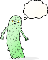 cartoon spooky ghost with thought bubble png