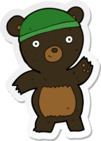 pegatina de un lindo oso negro de dibujos animados png