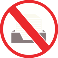 flat color retro cartoon of a paperless office symbol png