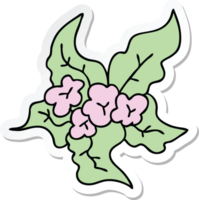 sticker of a quirky hand drawn cartoon christmas flower png