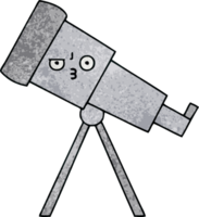 retro grunge texture cartoon of a telescope png