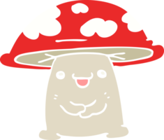 personnage de champignon de dessin animé de style plat couleur png