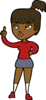 cartoon attractive girl with idea png