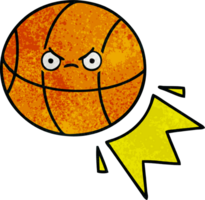 retro grunge textur tecknad serie av en basketboll png