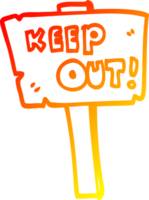 warm gradient line drawing of a cartoon sign post png