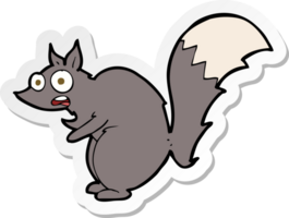 sticker of a funny startled squirrel cartoon png