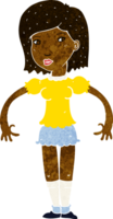 mulher de desenho animado olhando de soslaio png