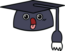 schattig tekenfilm van een diploma uitreiking hoed png