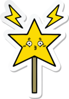 sticker of a cute cartoon magic wand png