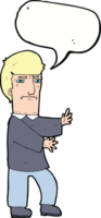 Cartoon mürrischer Mann mit Sprechblase png