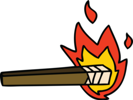 hand drawn quirky cartoon lit torch png