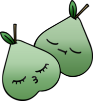 gradient shaded cartoon of a green pear png