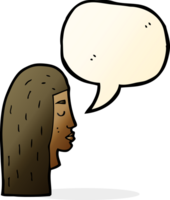 cartoon female face profile with speech bubble png