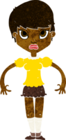 cartoon woman looking annoyed png