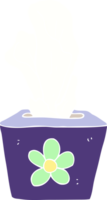 cartoon doos met tissues in effen kleurstijl png