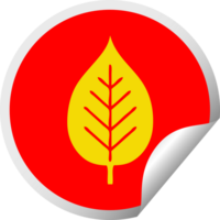 circulaire pellen sticker tekenfilm van een groen blad png