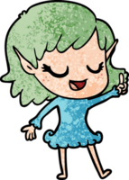 glückliches Cartoon-Elf-Mädchen png