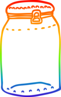 rainbow gradient line drawing of a cartoon glass jar png