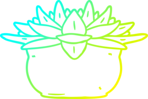 cold gradient line drawing of a cartoon succulent plant png