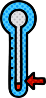 comic book style cartoon of a glass thermometer png