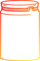 warm helling lijn tekening van een tekenfilm leeg glas pot png