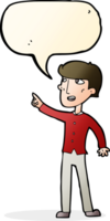 cartoon man pointing with speech bubble png